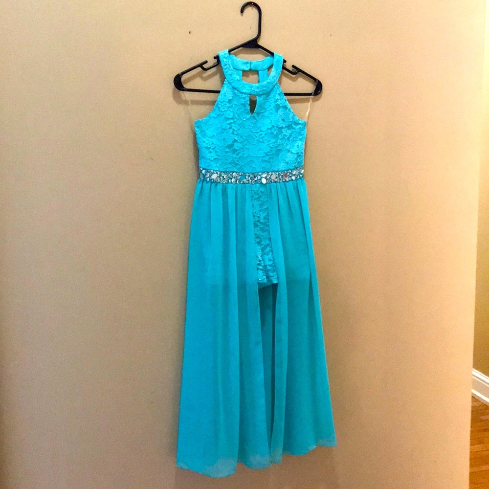 Girls size 10 teal dress